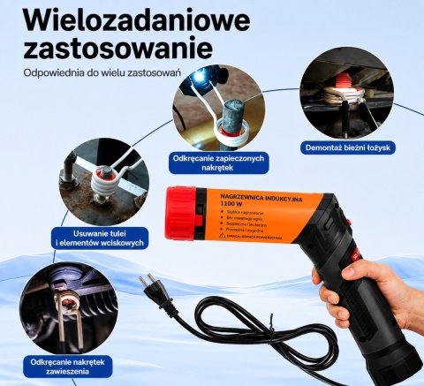 Przenośna Nagrzewnica Indukcyjna Warsztatowa VORSTEN 1.1 kW PLUS