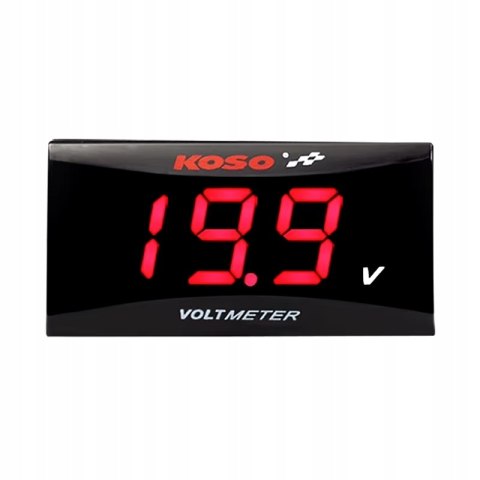 Wskaźnik Volt KOSO Super Slim Voltomierz Gauge DC 12V RED