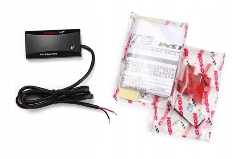 Wskaźnik Volt KOSO Super Slim Voltomierz Gauge DC 12V RED